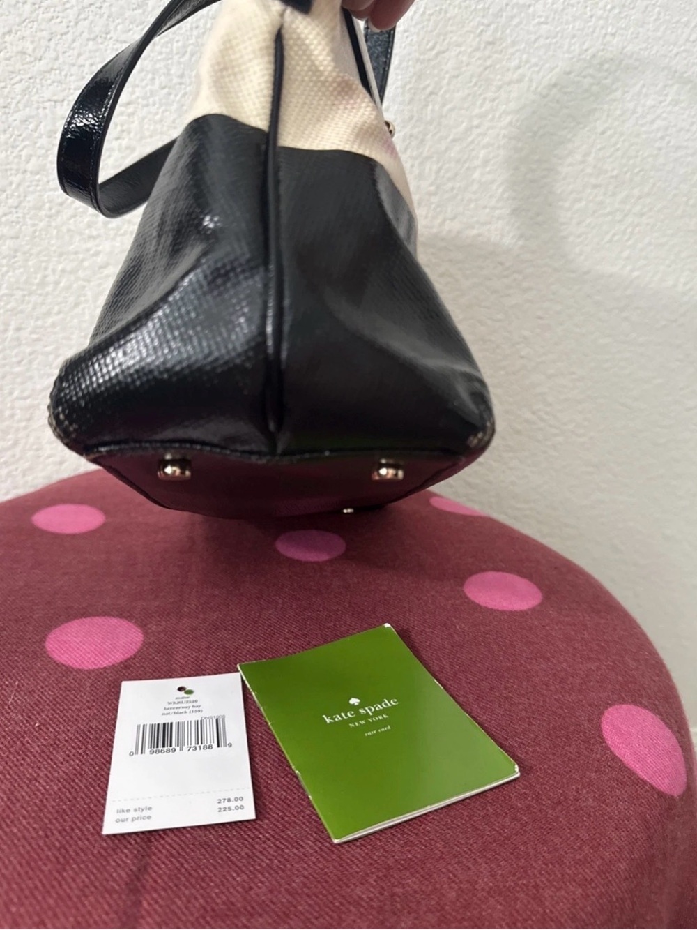 Kate Spade Cream & Black Satchel Crossbody Bag - Picture 8 of 11